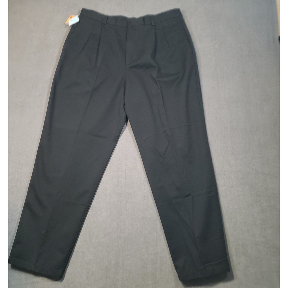 Dockers Pleated Khaki Pants Womens 16 Short Black Stain Defender No Wrinkles NEW